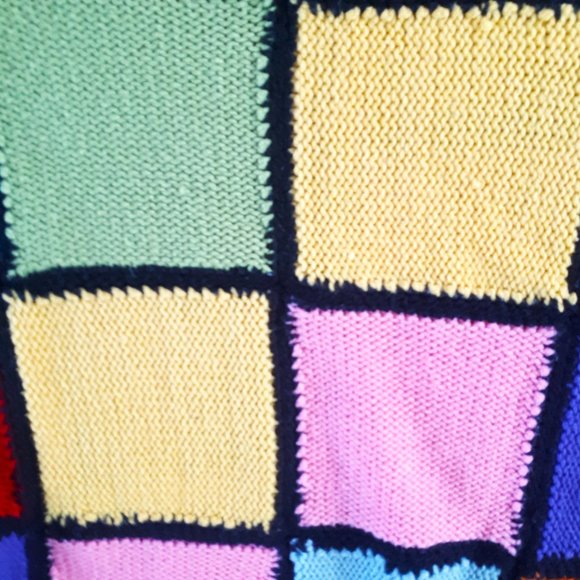 Multicoloured Knit Blanket - Picture 3 of 5